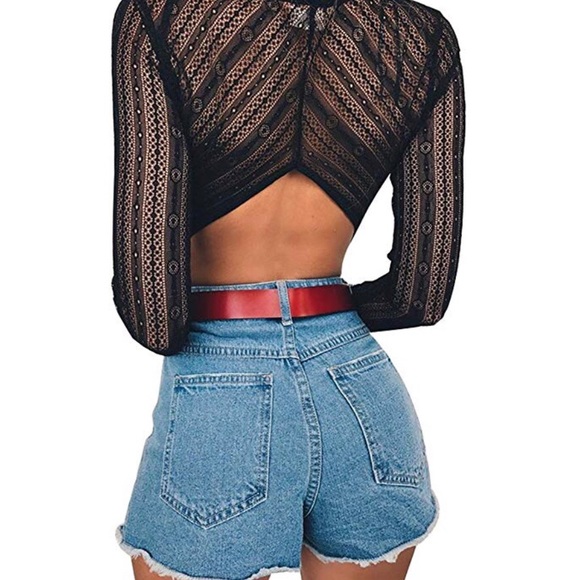 ✦NWT Plunge Open Back Lace Backless Bodysuit✦ - Picture 6 of 8